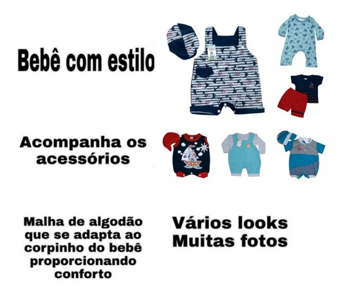Imagem 2 de 10 de Lote Com 6 Peças Roupas De Menino Bebê Macacão, Conjuntos