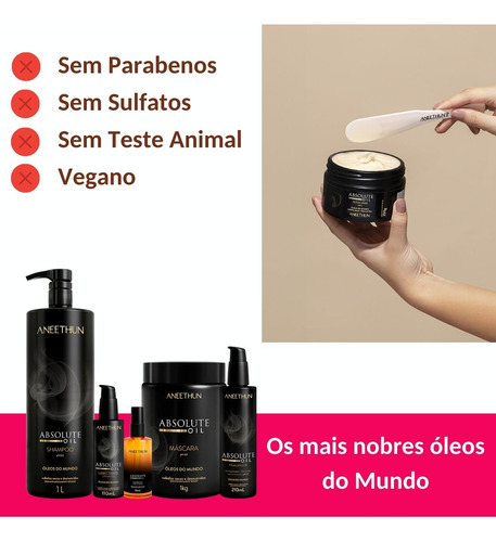 Mascara Absolute Oil Aneethun Nutrição Cabelos Secos 1kg
