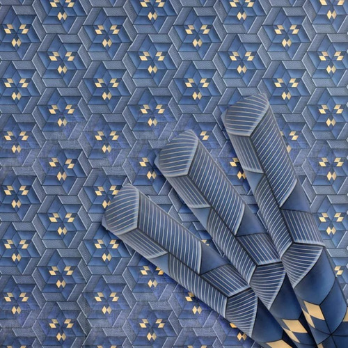 Papel Tapiz Vinilico Decorativo Interiores Con Adhesivo Azul