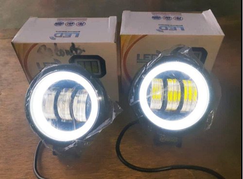 Faro Led 3.5  Pulgada Ojo De Angel Vehículo Y Moto  Estrobo 