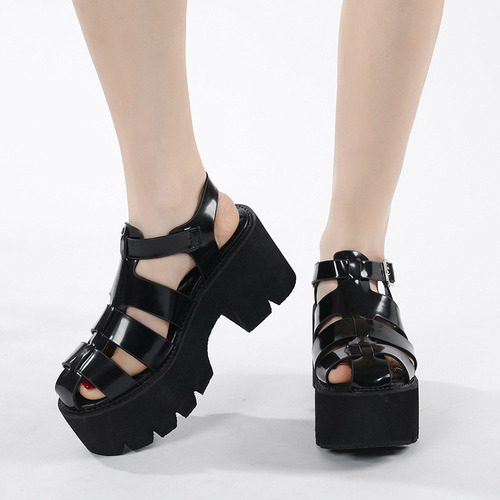 Sandalias De Suela Suave Y Tacón Grueso A La Moda Para Mujer