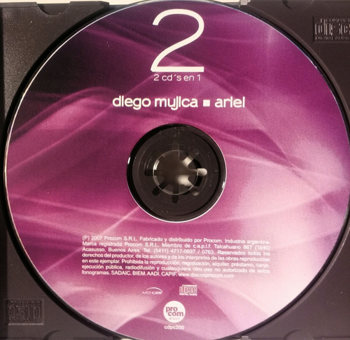 Cd Diego Mujica / Ariel ( 2 Cd En 1)