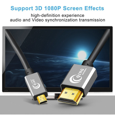 Cabo Monitor Tv Live Mola Espiral Hdmi X Micro-hdmi 2.0 4k