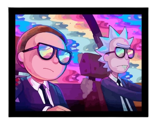 Quadro Decorativo Rick And Morty Psicodelico