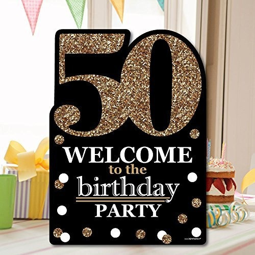 Imagen 4 de 7 de Adulto 50º Cumpleaños Oro Decoraciones De Fiesta Fiesta D
