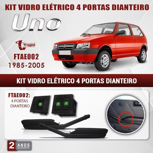 Imagem 3 de 5 de Kit Vidro Elétrico Tragial Fiat Uno Fiorino 85/05 Dianteiro