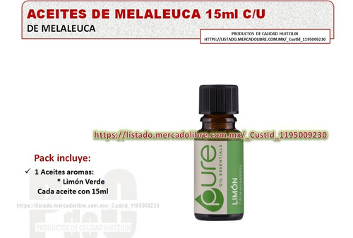 Aceites Melaleuca 100% Puro, Aceite De Limón Verde, 15ml