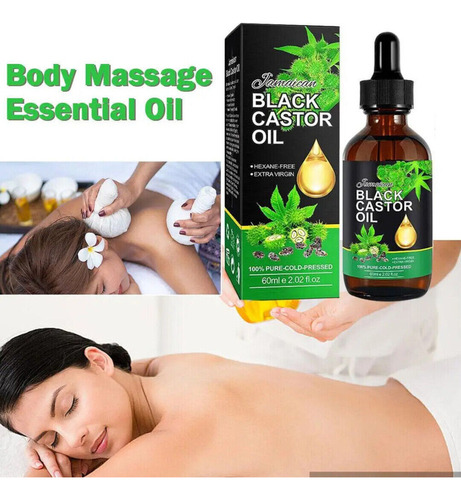 Aceite De Ricino Negro, Cabello Fuerte, Mejorar El Frizz