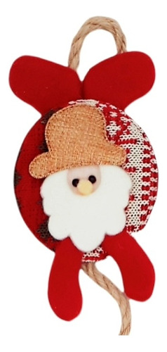 Enfeite De Pendurar Na Porta Tecido Com Guizo Natal 52 Cm Não Aplicado
