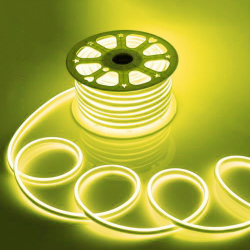 Tira Manguera Luz Led Flexible Neon Exterior 50mts Amarillo Limon Veoquiero