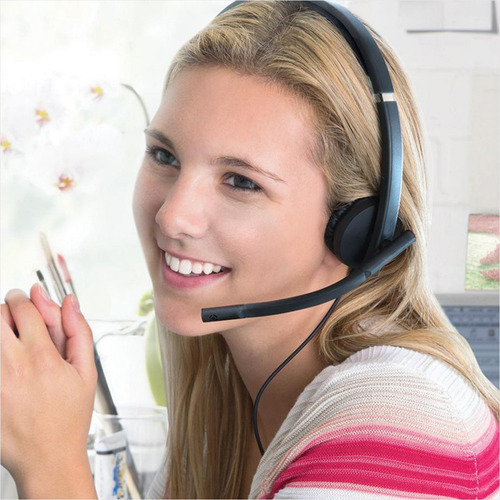 Imagen 3 de 8 de Diadema Logitech Usb Headset Monoaural H570e, Skype / Cisco