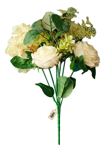Soku Bouquet Rosas Flores Evento Quinceñera Boda Centro Mesa Color Blanco