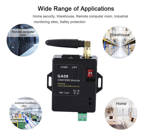 F Ga09 8ch Gsm Sms Alerta Inalámbrica Alarma Módulo Antena