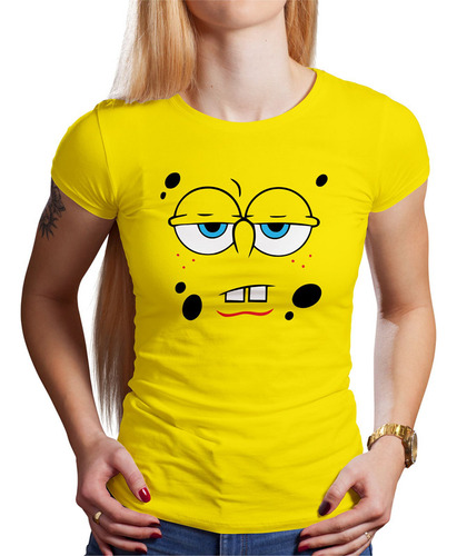 Polo Dama Bob Esponja Serio (d0813 Boleto.store)