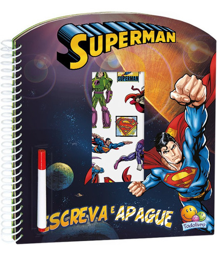 Escreva E Apague Licenciados: Superman, De Warner Bros. Consumer Products Inc.. Editora Brasileitura Em Português