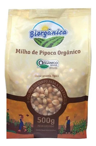 Milho De Pipoca Orgânico 500g Biorgânica