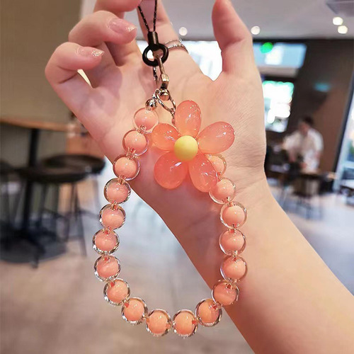 Correia De Pulso Criativa Para Telefone Com Contas Laranja