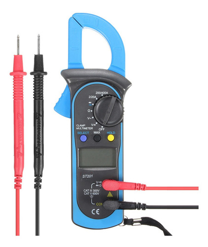 St-201 Digital Abrazadera Multímetro Ohm Amperímetro Probado