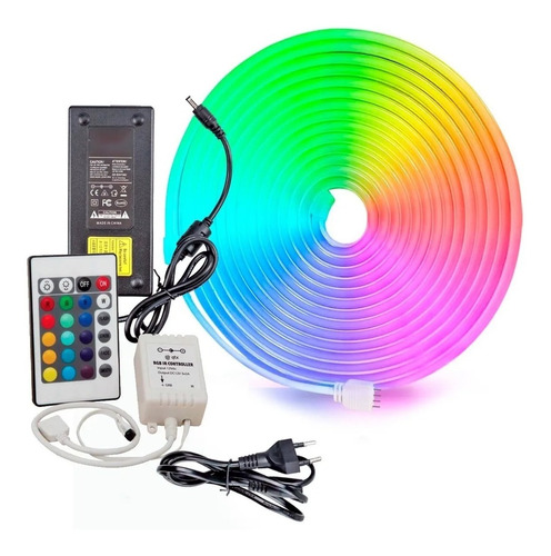 Kit Neon Led Rgb 120 Led Flex 5mts Control Fuente Mayorled