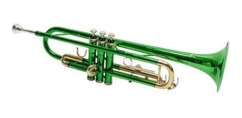 Trompeta Parquer Custom Si Bemol Metal Color Verde Estuche