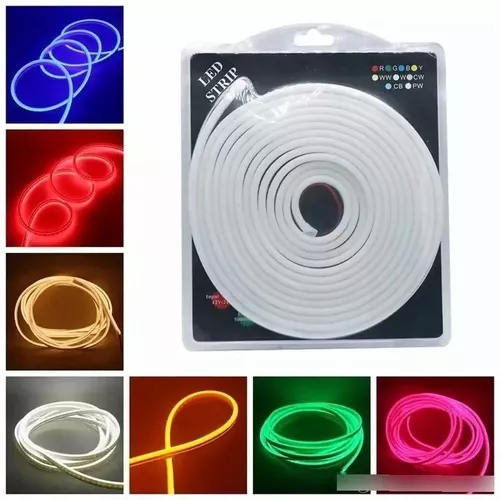 Manguera Luces Led Neon Flexible Color Fijo Azul 5m Ip65