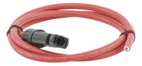Cable Fotovoltaico, 1 M, Rojo, Calibre 10 Awg Con Terminal