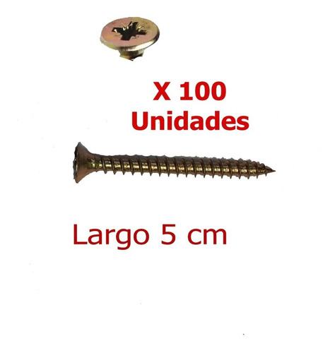 Tornillo Para Madera Phillips 4 X 50mm X 100unid - Aym