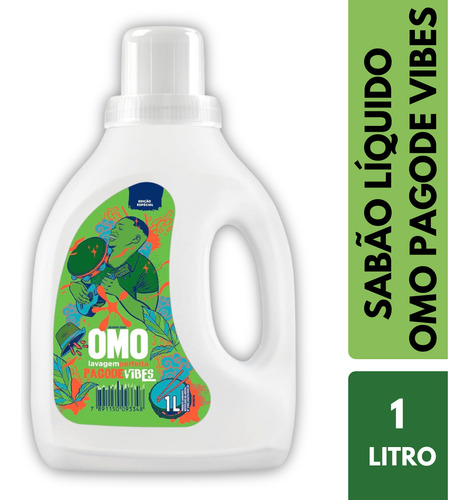 Omo Pagode Vibes Lavagem Perfeita Sabão Líquido Frasco 1 L