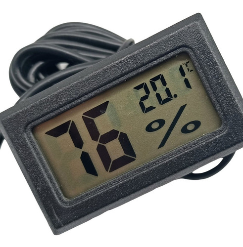  Termômetro Portátil Com Higrômetro Sensor De Umidade Lcd