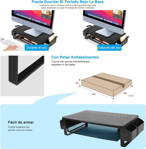 Soporte Metal Para Monitor,soporte Monitor Para Escritorio Y