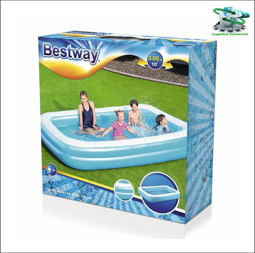 Imagen 4 de 5 de Piscina Mediana Rectangular 3anillos Bestway 305x183x56cm