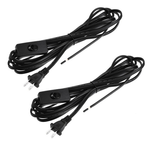 Cable De Lámpara Con Enchufe Y Interruptor 3.5m 2pzs Negro