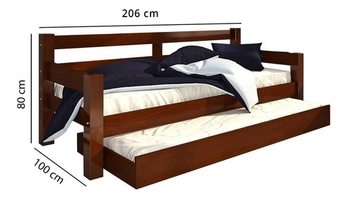 Bicama Madeira Maciça Com 2 Colchões D20 88x188x12 Ortobom