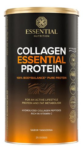 Collagen Essential Protein 432,5g  Essential Nutrition Sabor Tangerina