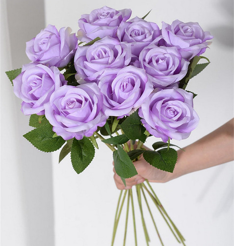 1pz Rosa Artificial 52cm Decoracion Fiesta Boda Centro Mesa Lila