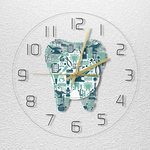 Reloj De Pared De Dientes, Silencio De 30 Cm De Decoración