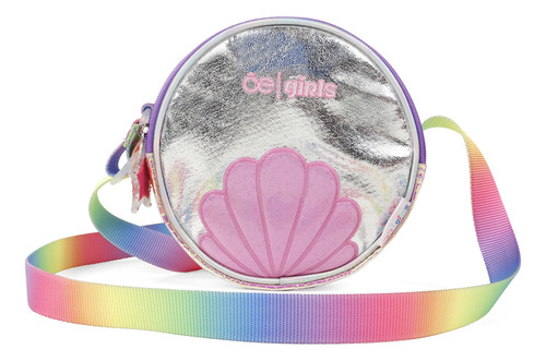 Bolsa Crossbody Cloe Girls Para Niña Circular Metálica Y Asa Color Plateado