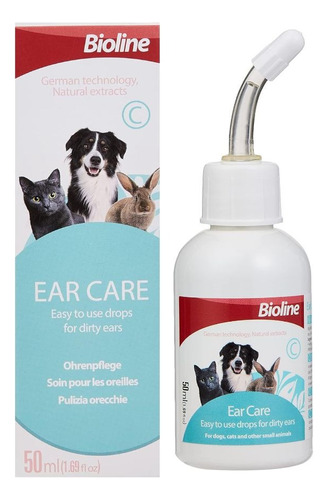 Bioline Ear Care Limpiador De Orejas 50ml Gato Perros Conejo