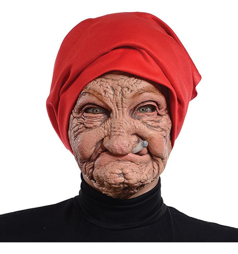 Fumar Abuela Látex Máscaras Anciana Con Cara Arrugada Y R