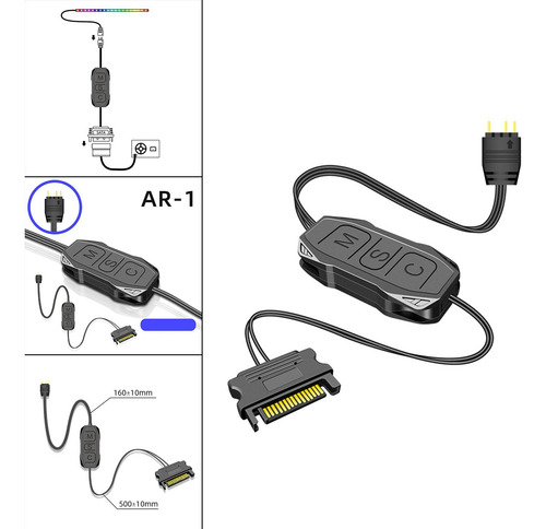 2 Controlador Argb 5v Cable De Botón De Fuente De
