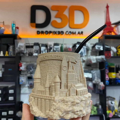 Imagen 4 de 9 de Mate 3d Casa De Hogwart Harry Potter Incluye Bombilla Regalo