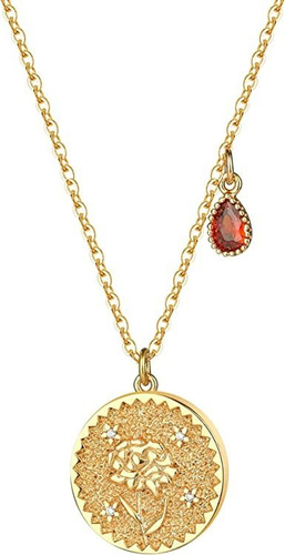Paffartt Birth Coin Necklace 18k Gold Plated Personalized