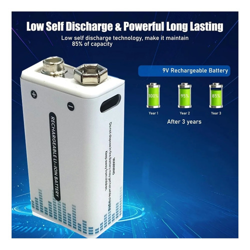 Pilas Recargable 9v 1000mah Usb