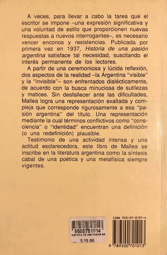 Historia De Una Pasión Argentina - Eduardo Mallea (Usado)