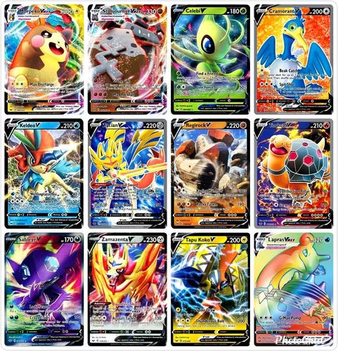 Kit 30 Cartas Pokemon Vmax V Aliados Gx + Carta Zeraora Gx