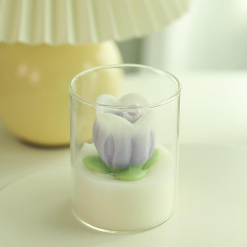Vela Perfumada Con Forma De Flor De Tulipán, 6.63 Oz (5.64 O