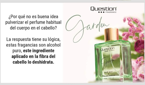 Imagen 4 de 8 de Perfume Mujer Cabello Y Piel 100 Ml Question Garden Duradero