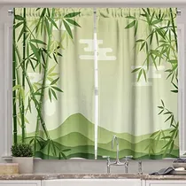 Comprar Anbesonne Verde Hoja Cortinas De Cocina, Árboles De J8gwz
