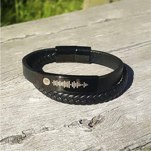 Imagen 4 de 7 de Pulseras Personalizadas Spotify Acero Inoxidable Grabadas