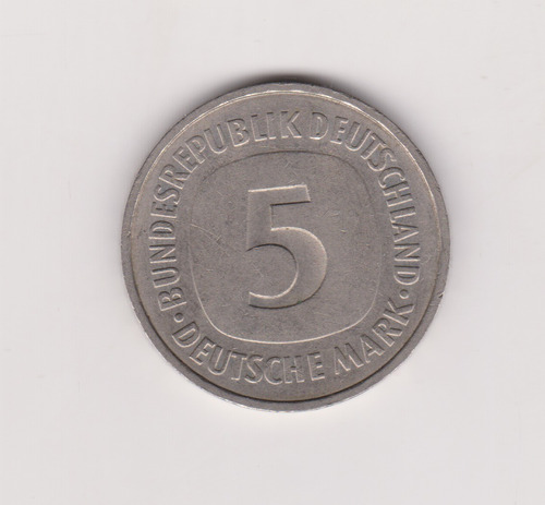 Moneda Alemania 5 Marcos Año 1975 F Muy Bueno 